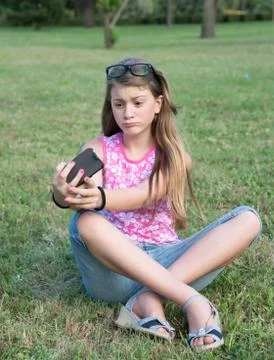 Selfie in the park Stock Photos
