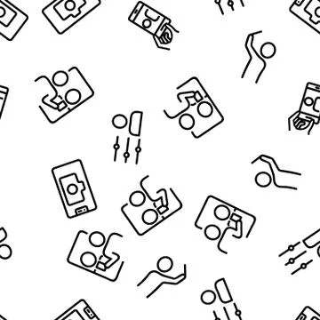 Selfie Photo Camera Vector Seamless Pattern イラスト素材