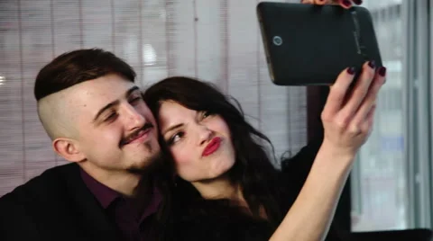 Selfie photo on a date Stock Footage 45644268