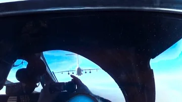 Selfie pilot in the cockpit Stock Footage 85828744