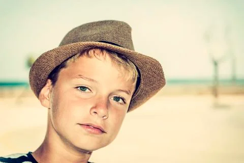 Selfie of a pretty boy Stock Photos