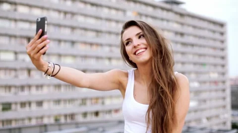 Selfie on the rooftop Stock Footage 54544125