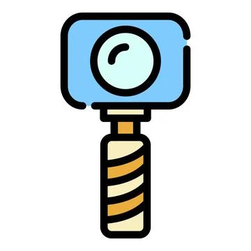 Selfie stick and action camera icon color outline vector Stock Illustration
