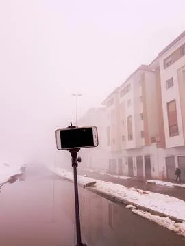 Selfie stick in a deep cloud Stock Photos