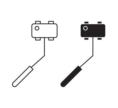 Selfie stick flat editable icon mark set. Selfie stick illustration vector .. Stock Illustration