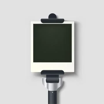 Selfie stick on grey Stock Illustration
