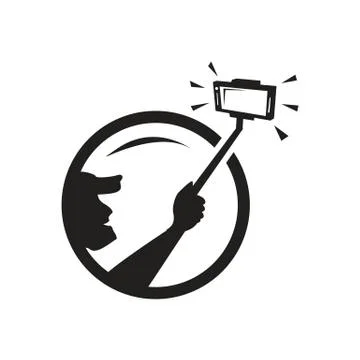 Selfie with stick icon Stock Illustration