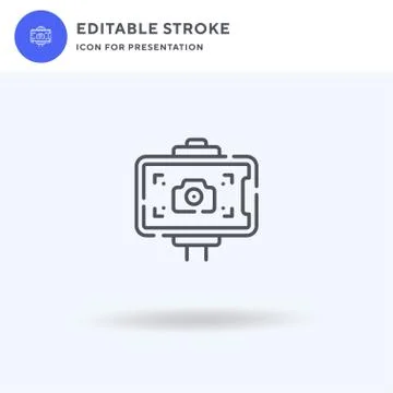 Selfie Stick icon vector, filled flat sign, solid pictogram isolated on white 스톡 일러스트