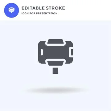 Selfie Stick icon vector, filled flat sign, solid pictogram isolated on white 스톡 일러스트