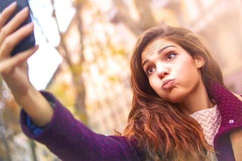 Selfie on the street Stock Photos