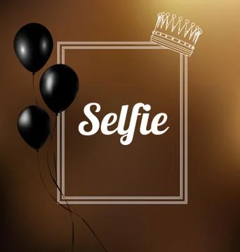 Selfie Text in a frame. Vector Illustration 스톡 일러스트