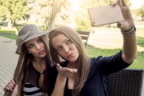 Selfie time at summer. Stock Photos