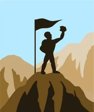 Selfie on top Stock-Illustration