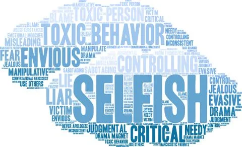 Selfish Word Cloud Stock Illustration