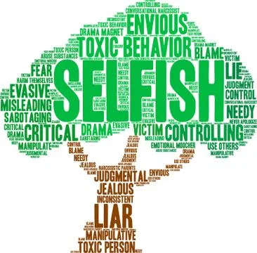 Selfish Word Cloud Illustrazione stock