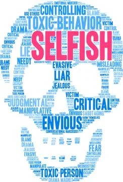 Selfish Word Cloud Stock Illustration