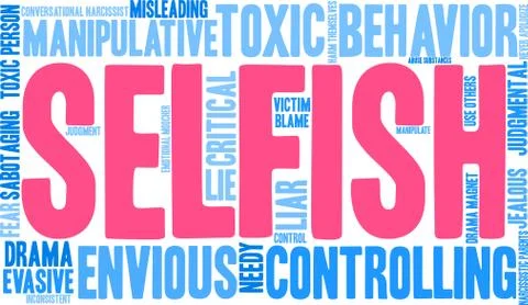 Selfish Word Cloud Stock-Illustration