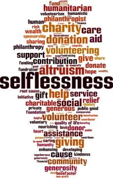 Selflessness word cloud Illustrazione stock