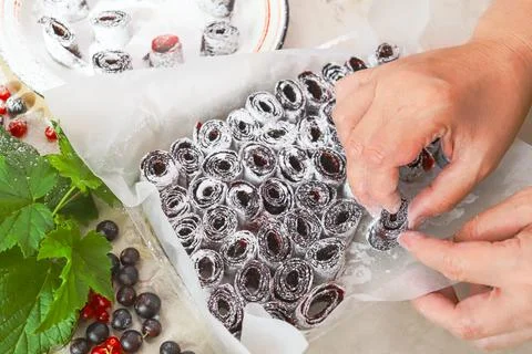 Selfmade sweets made from mashed dried berries. Marmalade. Stock Photos