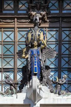 Selfridges clock Queen Of  Time Stock Photos