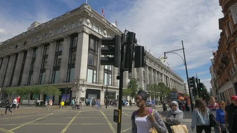 The Selfridges store in London Stock Footage 87647441