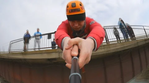 Selfy during the jump Stock Footage 47824450