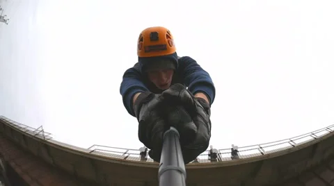 Selfy jump bridge Stock Footage 47824358