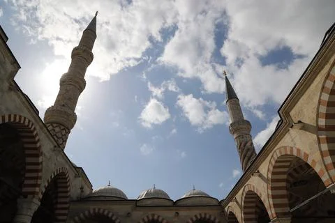 Selimiye mosque wide angle from below Stock Photos