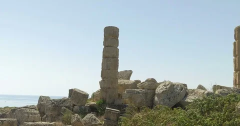 Selinunte, Doric Temple Pan Video stock 71315071