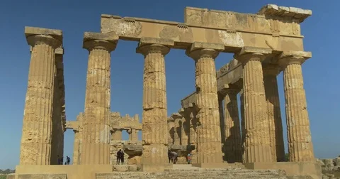 Selinunte, Hera Temple Front Stock Footage 71342111
