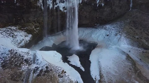 Seljalandfoss Drone Close Flying up Stock Footage 83668022