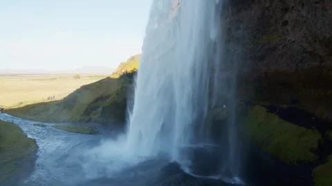 Seljalandsfoss Waterfall in Iceland Stock Footage 320508899