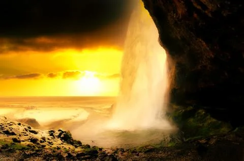 Seljalandsfoss Waterfall Stock Photos