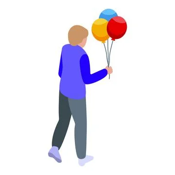 Sell balloon icon isometric vector. Seller shop Stock Illustration