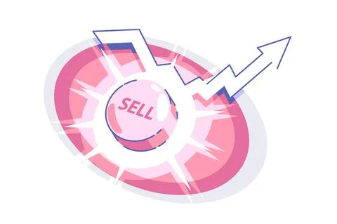 Sell button and up arrow Stock Illustration