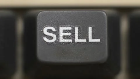 Sell Button Press For Financial Decision Stock Footage 323800210