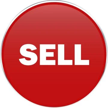 Sell Button in Red with silver, sell icon in Red, Trading Button Icon, Stoc.. Stock-Illustration