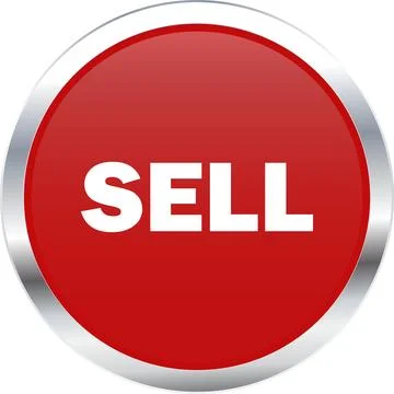 Sell Button in Red with silver, sell icon in Red, Trading Button Icon, Stoc.. Stock Illustration