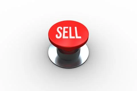 Sell on digitally generated red push button Stock Illustration