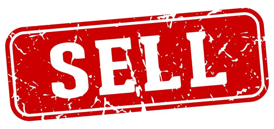 Sell rectangular sign. sell stamp Illustrazione stock