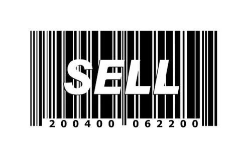 Sell written on barcode Illustrazione stock