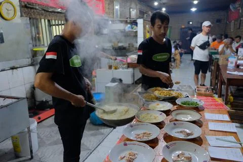 Seller Bakmi Java is a good roadside 写真素材