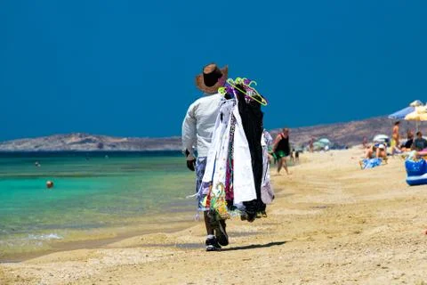 Seller on the beach Stock Photos