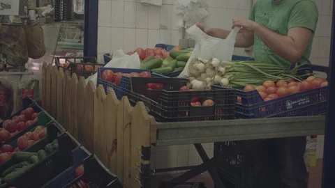  Seller of organic vegetables Stock Footage 77155275