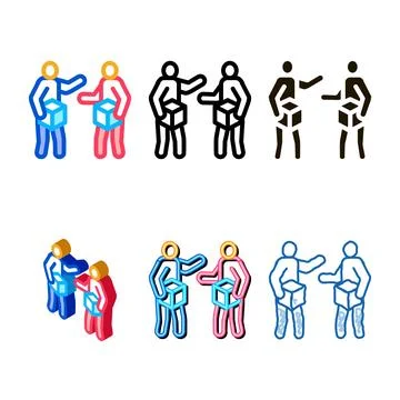 Sellers modern icon vector outline Stock Illustration