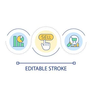 Selling analytics loop concept icon Illustrazione stock
