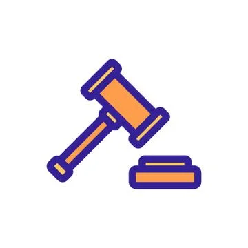 Selling at the auction icon vector. Isolated contour symbol illustration Ilustração Stock