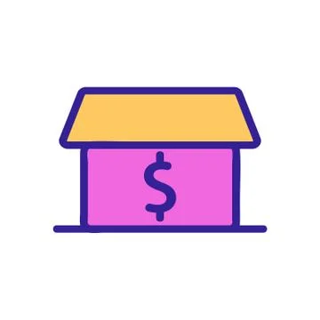 Selling the building is an icon vector. Isolated contour symbol illustration Ilustración de archivo