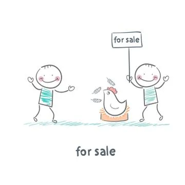 Selling chicken Illustrazione stock