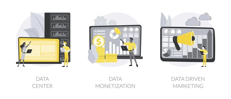 Selling database abstract concept vector illustrations. イラスト素材